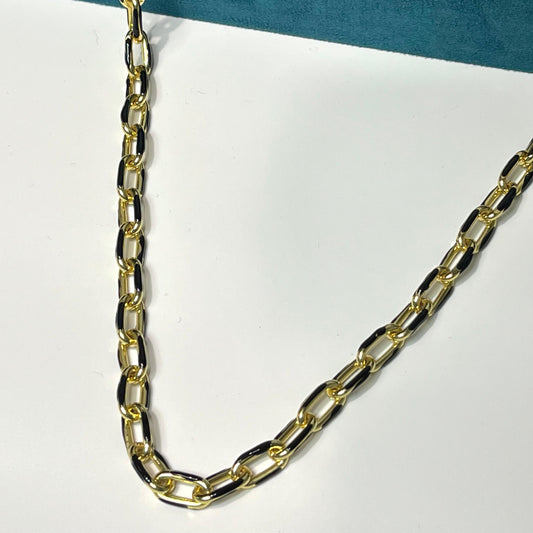 Black Gold Enamel Chain