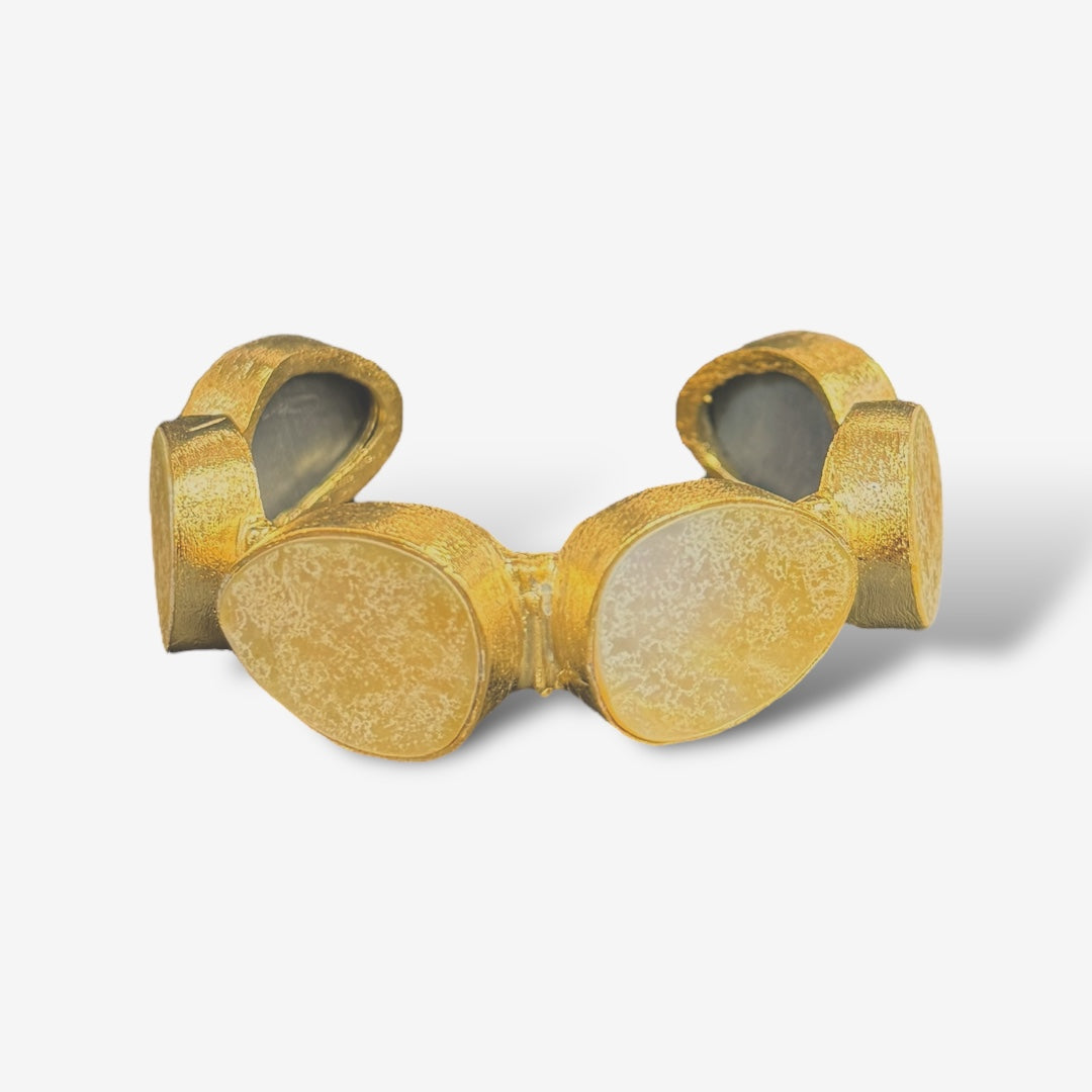 Kara Cuff Labradorite Mother of pearl