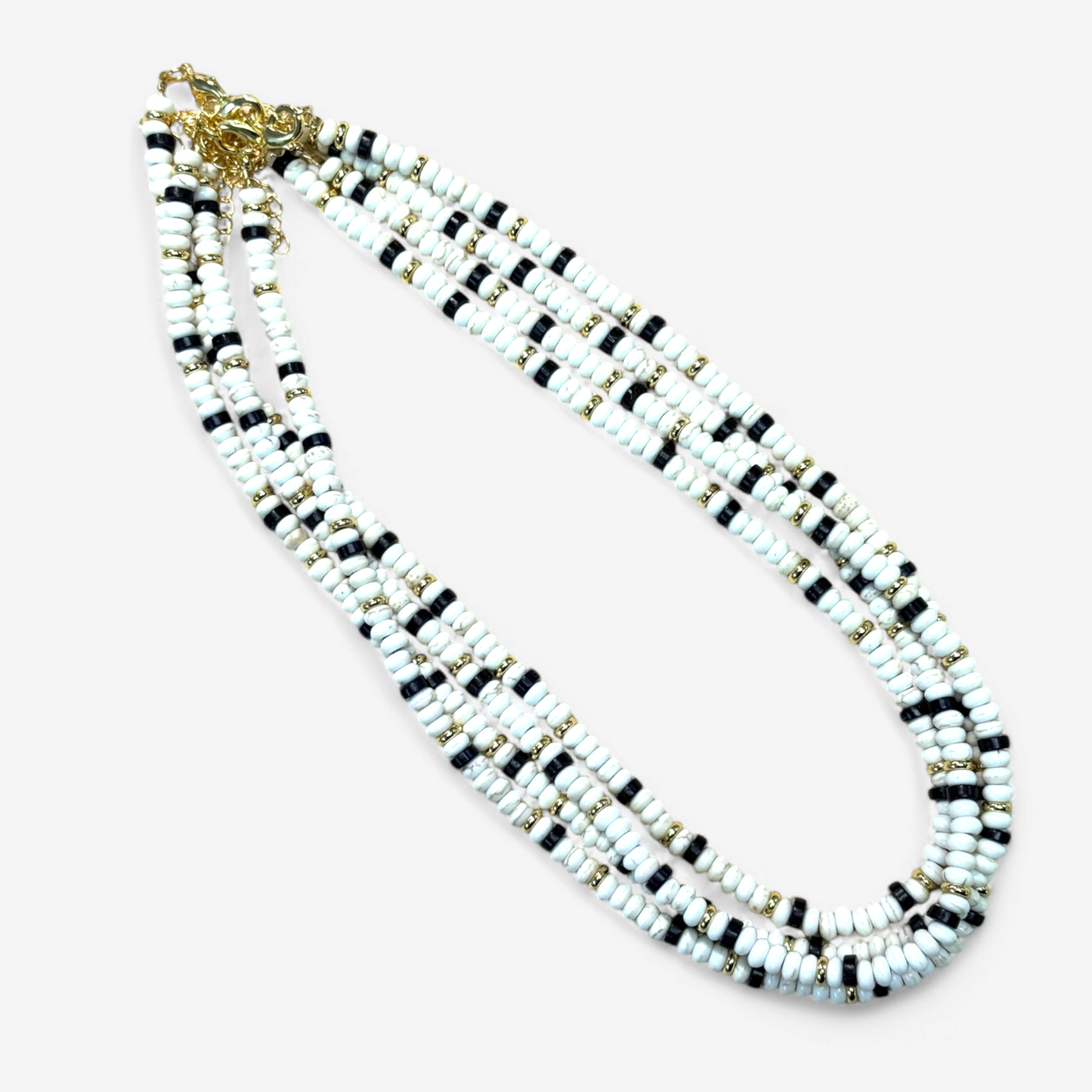 Monochrome Bead Necklaces white beads