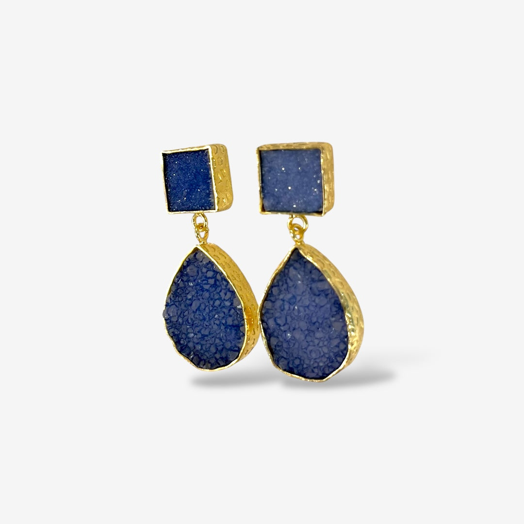 DRUZY TEAR DROP EARRINGS