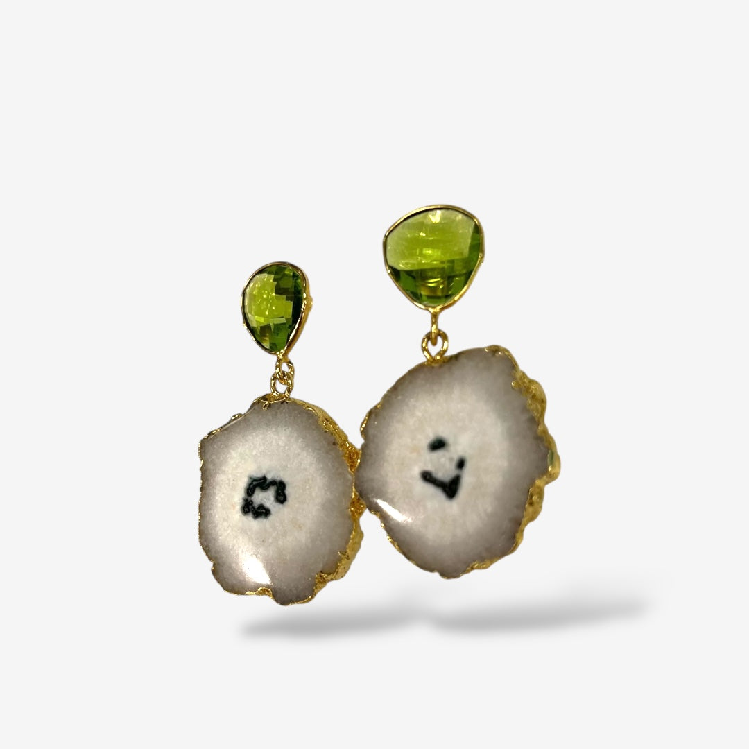SOLAR QUARTZ DANGLE EARRINGS