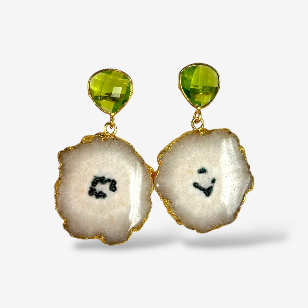 SOLAR QUARTZ DANGLE EARRINGS