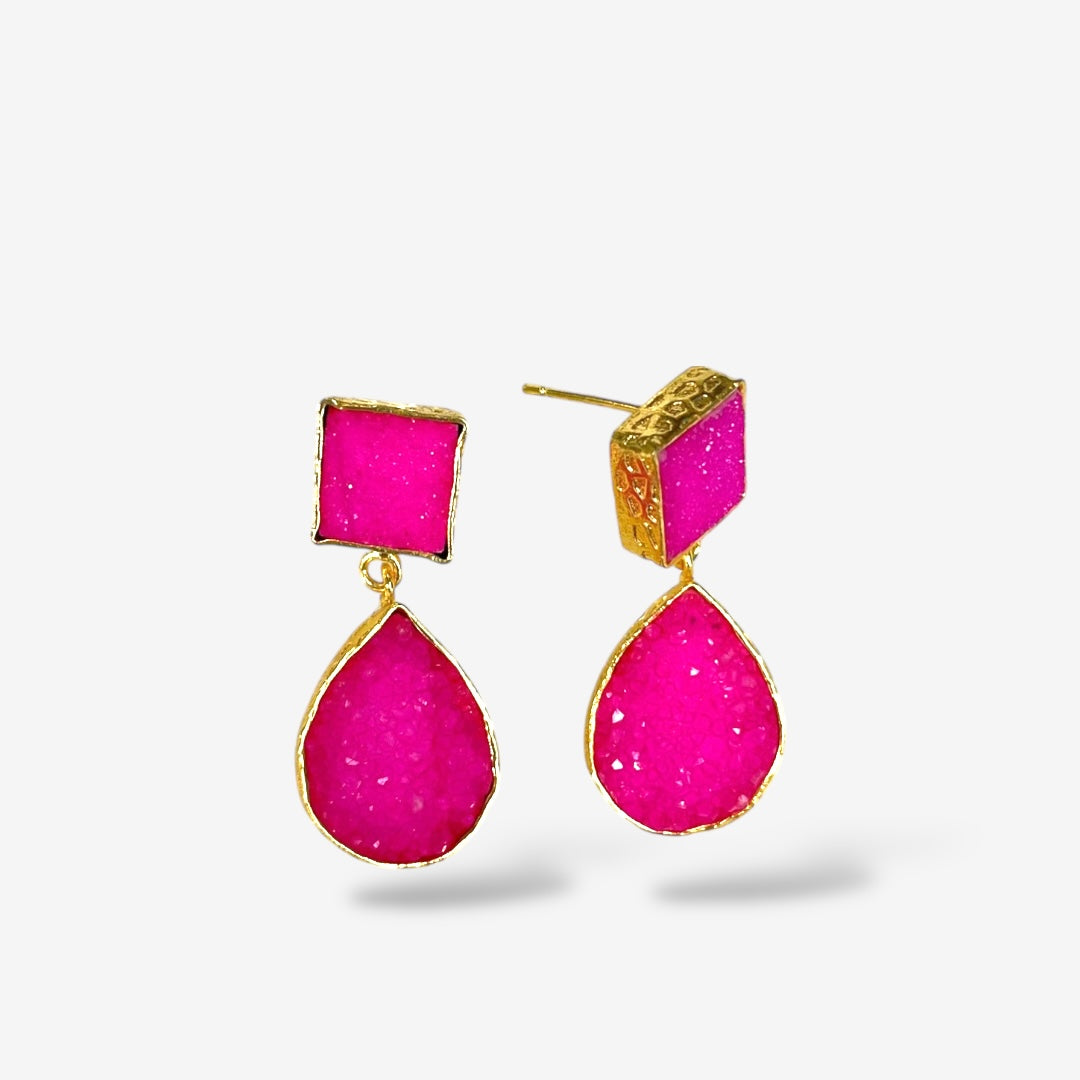 DRUZY TEAR DROP EARRINGS
