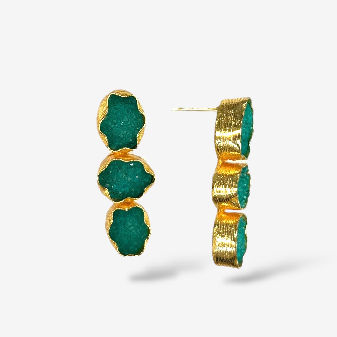 DRUZY 3 DROP EARRINGS