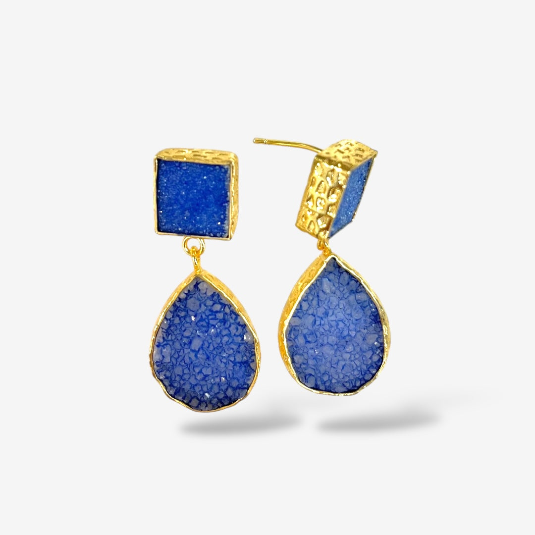 DRUZY TEAR DROP EARRINGS
