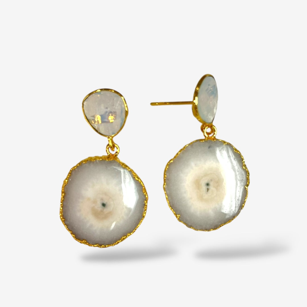 SOLAR QUARTZ DANGLE EARRINGS