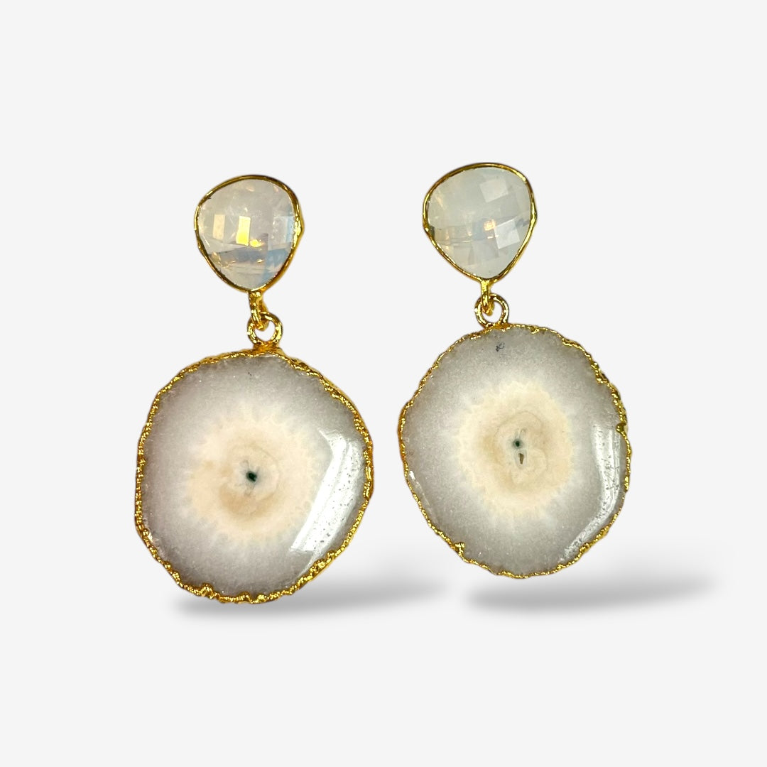 SOLAR QUARTZ DANGLE EARRINGS