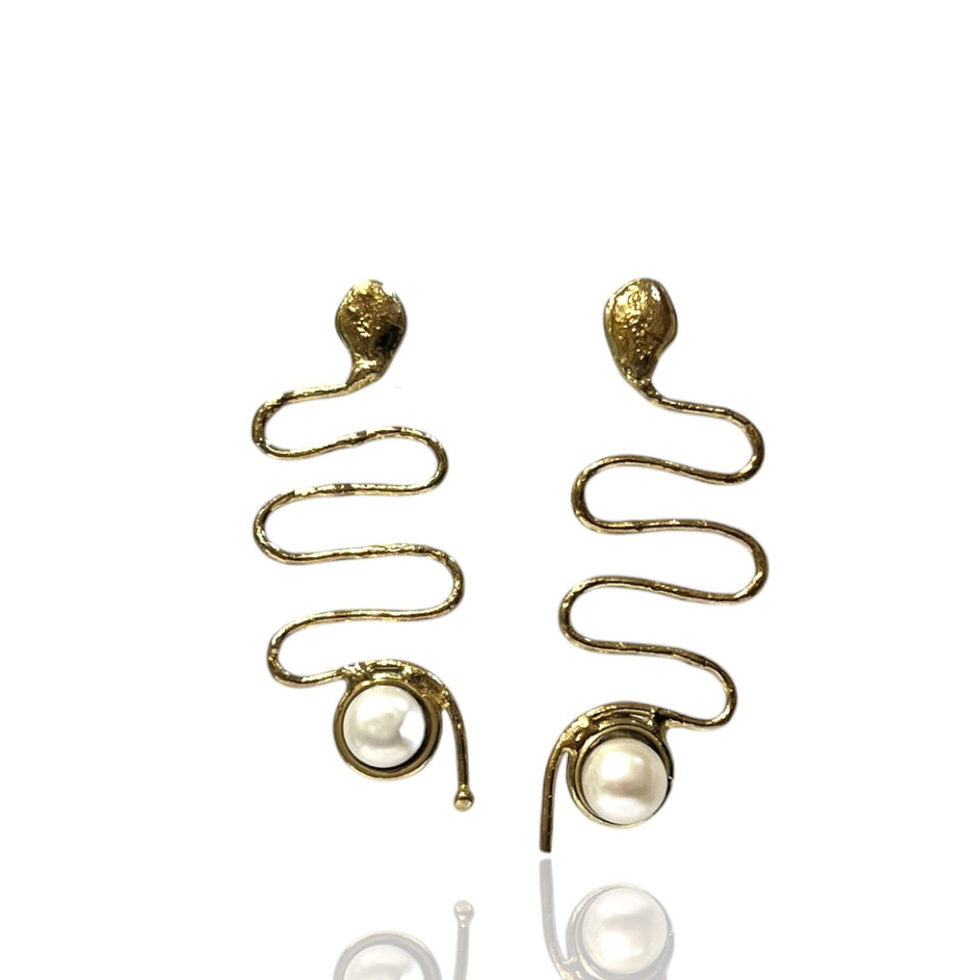 Snake Pearl Earrings