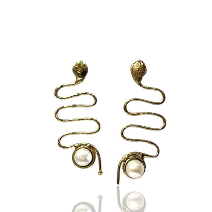 Snake Pearl Earrings