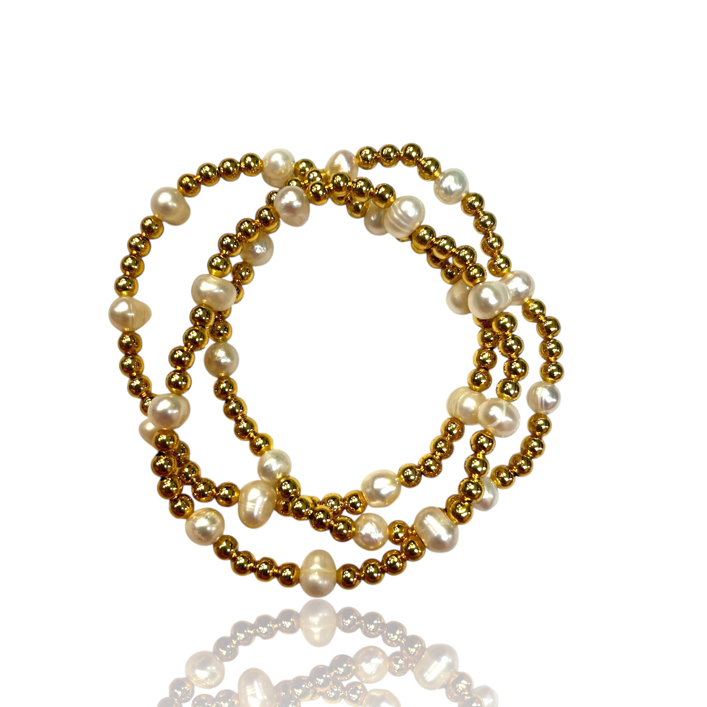 Gold & pearl bead bracelet