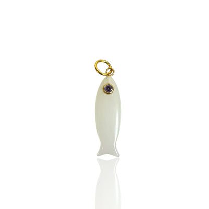 Natural stone fish Charm