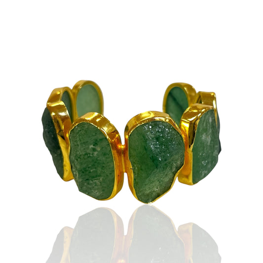 Green Strawberry Quartz Cuff
