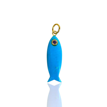 Natural stone fish Charm