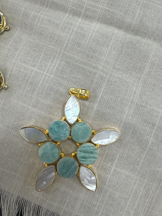 Floral gemstone pendant