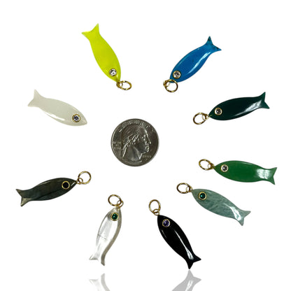 Natural stone fish Charm