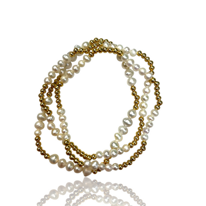 Gold & pearl bead bracelet