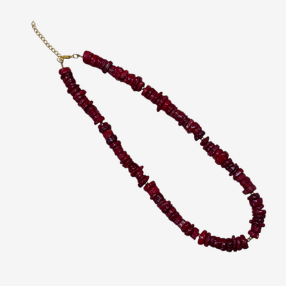 Coral Pink Bead Necklace 