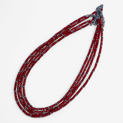 Coral Pink Bead Necklace 