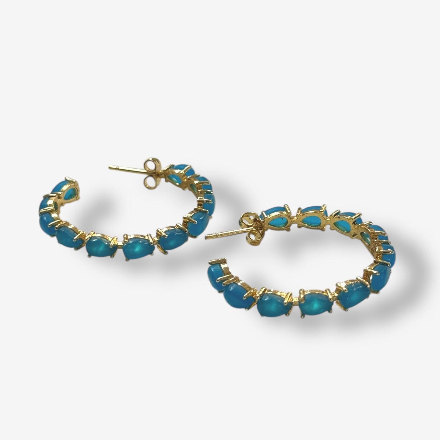 Azure Gem Hoop Earrings