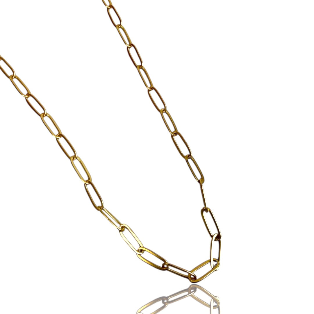 Paper Clip MattGold Chain