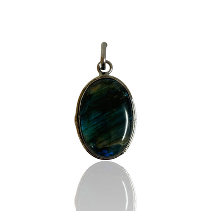 Elena small gunmetal pendant