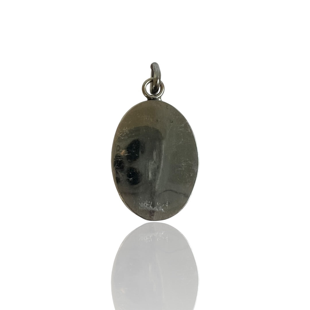 Elena small gunmetal pendant
