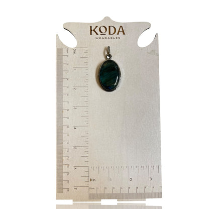 Elena small gunmetal pendant