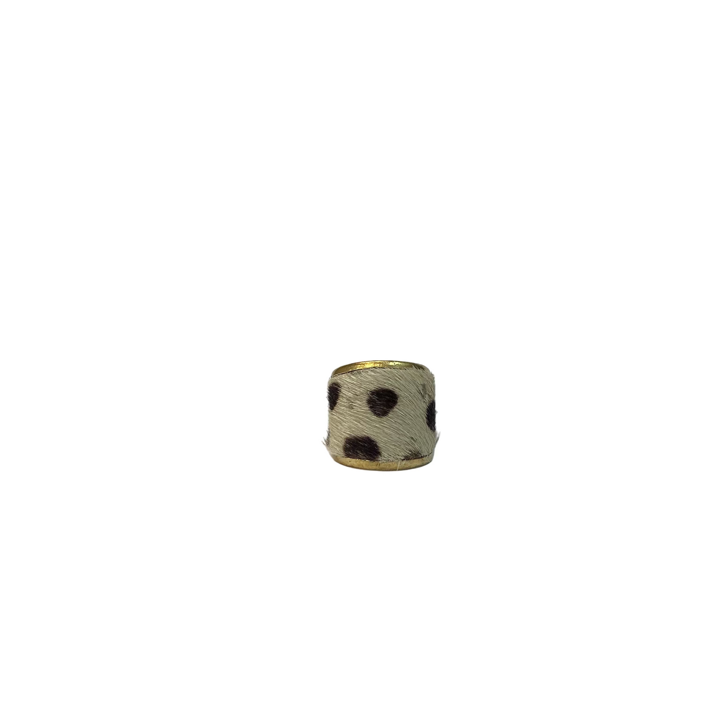 Hair on Leather Ring