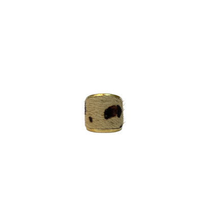 Hair on Leather Ring