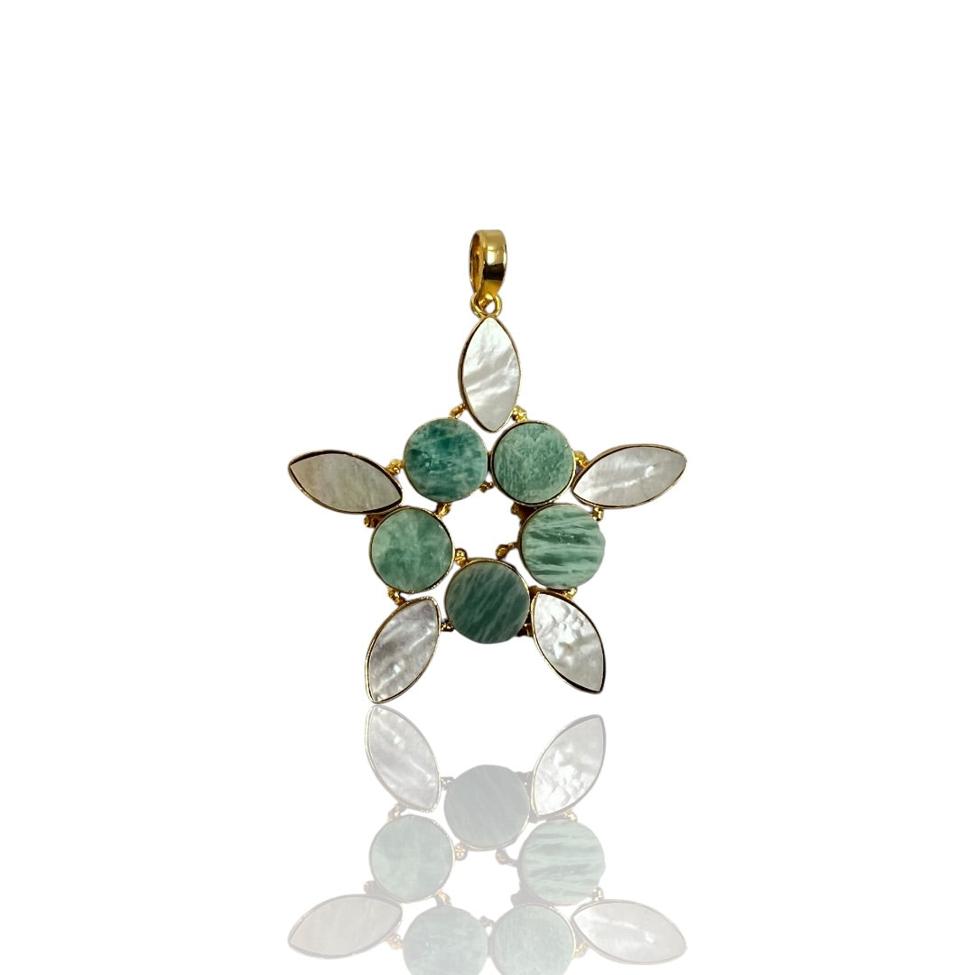 Floral gemstone pendant