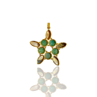 Floral gemstone pendant