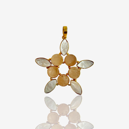 Floral gemstone pendant
