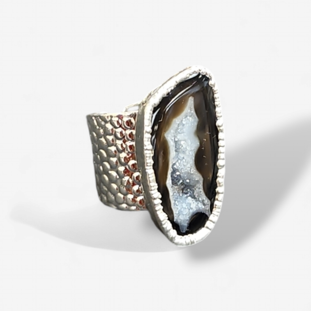 Geode Silver rings