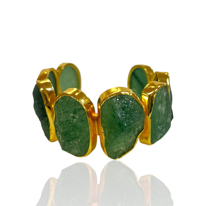 Green Strawberry Quartz Cuff