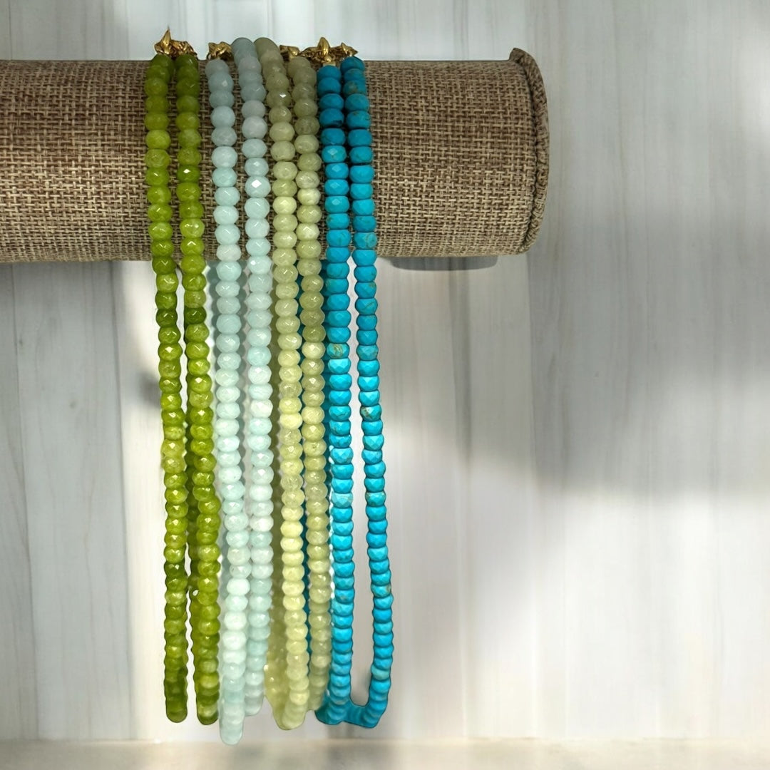 Bead Chokers 6mm sea foam collection