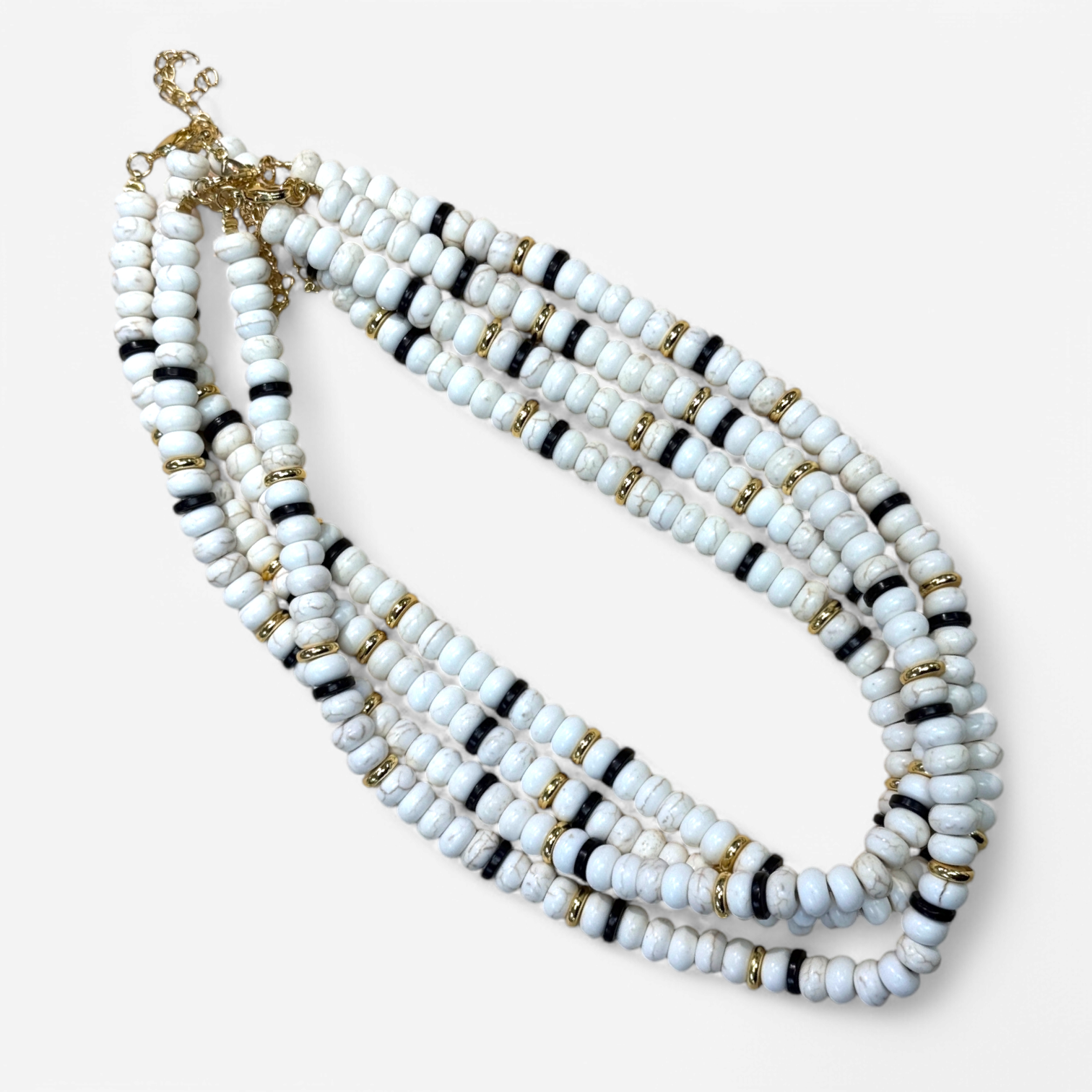Monochrome Bead Necklaces white beads