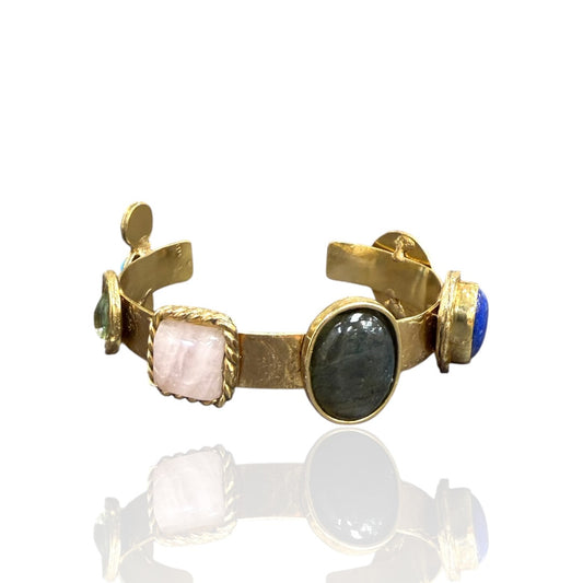 Zoey Natural Multi Stone Cuff
