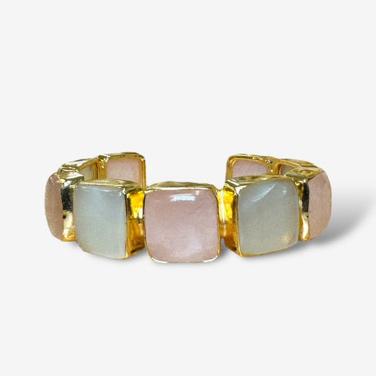 Perla Rose Quartz and Opalite Cuff