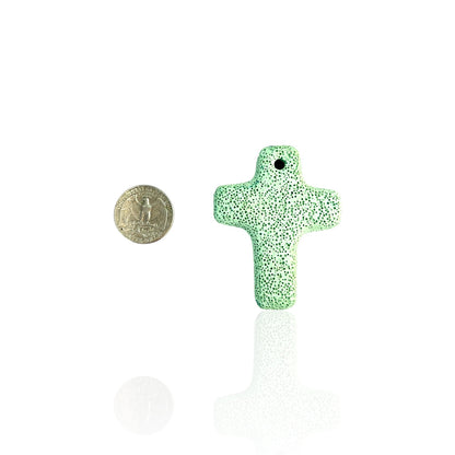 Lava Bead Cross Charm
