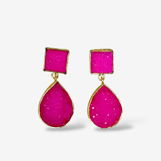 DRUZY TEAR DROP EARRINGS
