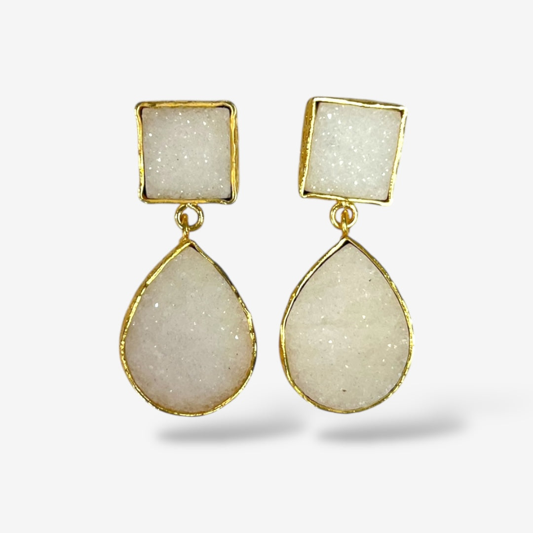 DRUZY TEAR DROP EARRINGS
