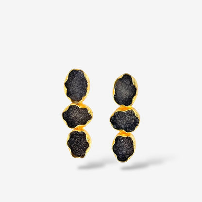 DRUZY 3 DROP EARRINGS