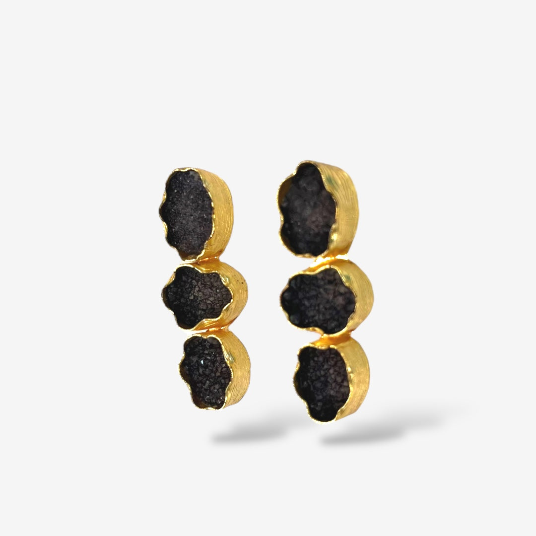 DRUZY 3 DROP EARRINGS