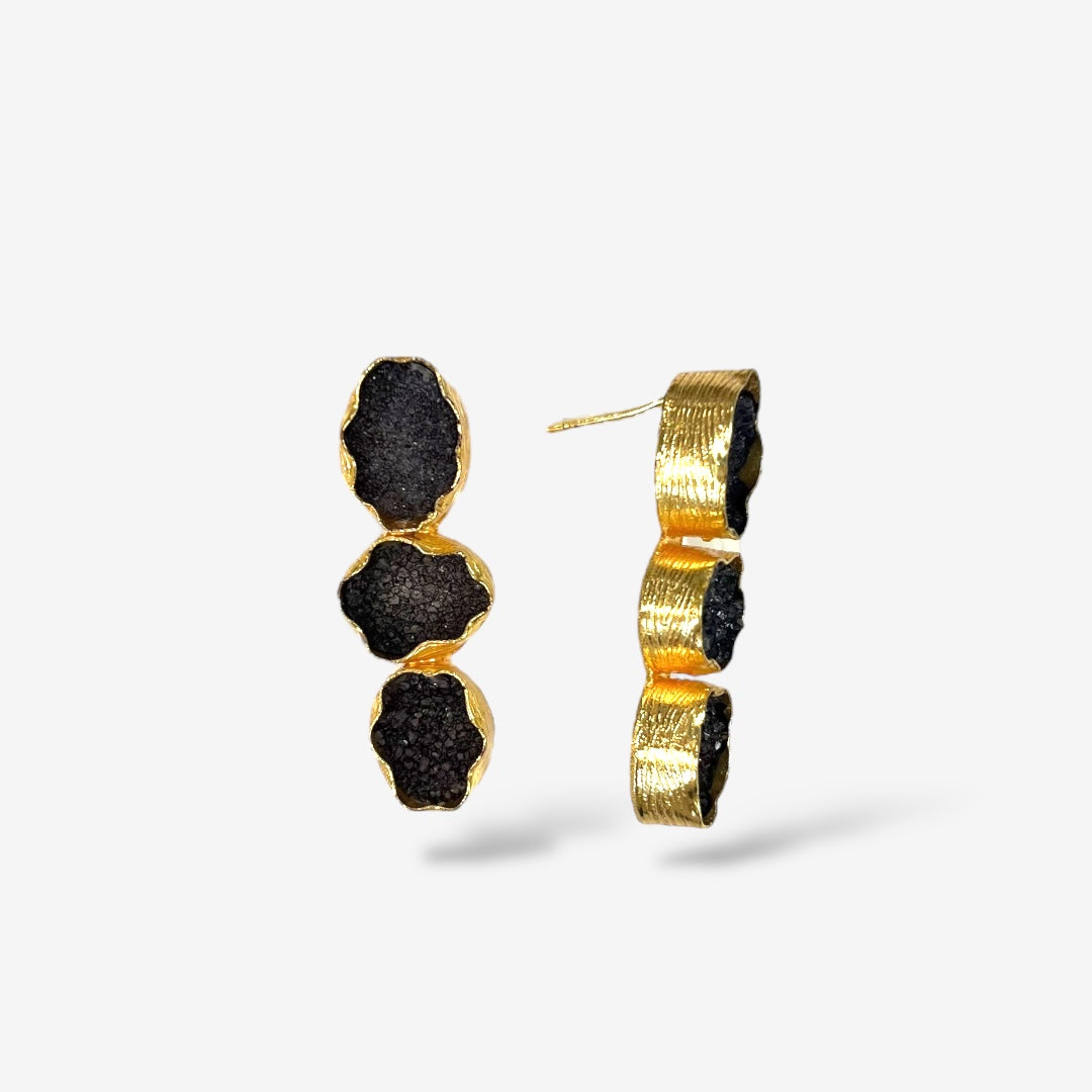 DRUZY 3 DROP EARRINGS