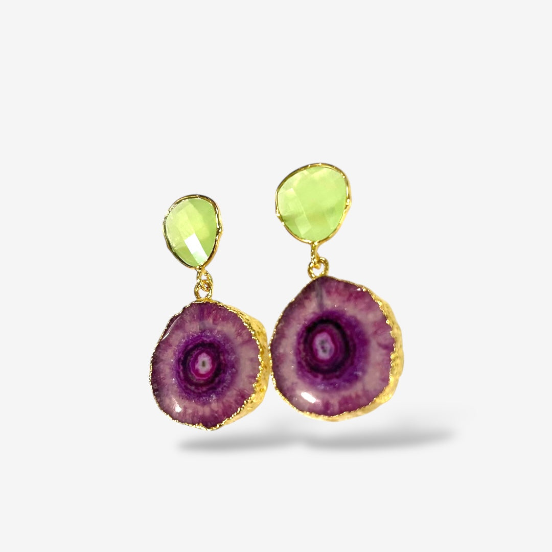 SOLAR QUARTZ DANGLE EARRINGS