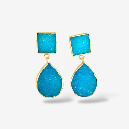 DRUZY TEAR DROP EARRINGS