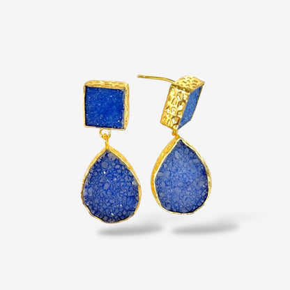 DRUZY TEAR DROP EARRINGS