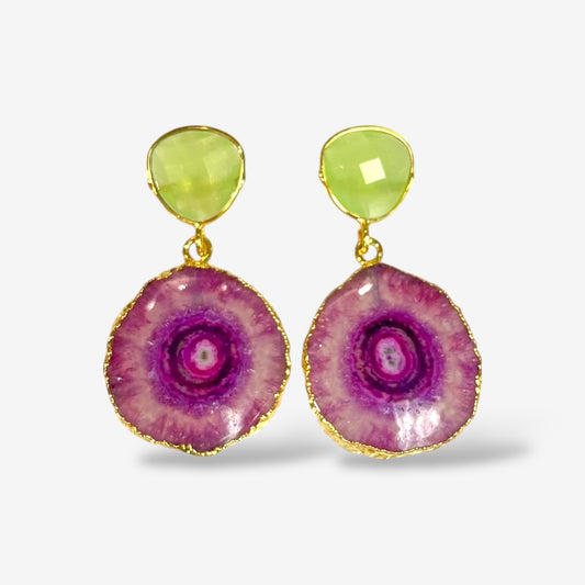 SOLAR QUARTZ DANGLE EARRINGS
