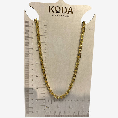 Hammered Horse Shoe Gold Chain