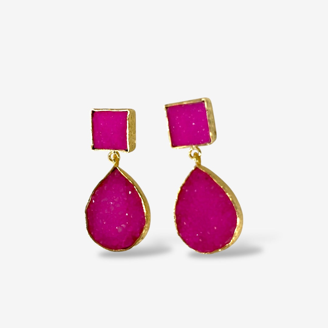 DRUZY TEAR DROP EARRINGS